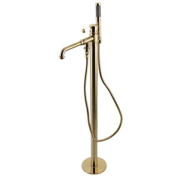 Kingston Brass KS7037DPL Freestanding Tub Faucet with Hand Shower, Brushed Brass KS7037DPL - main